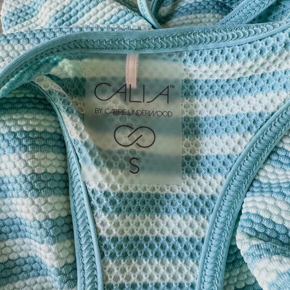 CALIA by Carrie Underwood, Move Stripe Racerback Athletic Tank-Blue Nile - Small - Picture 7 of 9